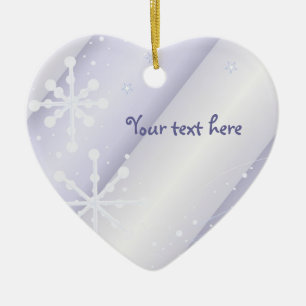 White Dancing Snowflakes Ceramic Tree Decoration