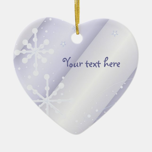 White Dancing Snowflakes Ceramic Tree Decoration (Front)