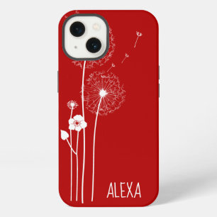 White Dandelion Bouquet on Red iPhone 13 Case