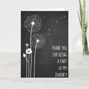 White Dandelion Bouquet Thank You Card