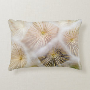 White dandelion flowers decorative cushion