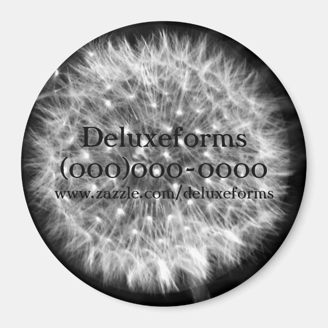 White Dandelion Fuzz Magnet (Front)