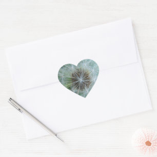 White Dandelion Heart Sticker