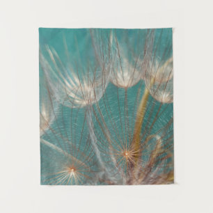 White dandelion in close up photography tapestry