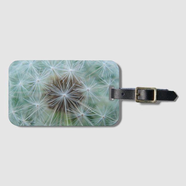 White Dandelion Luggage Tag (Front Horizontal)