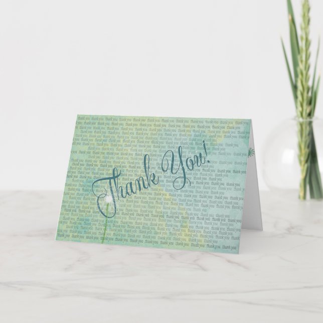 White Dandelion Many Thanks Thank You Card (Front)