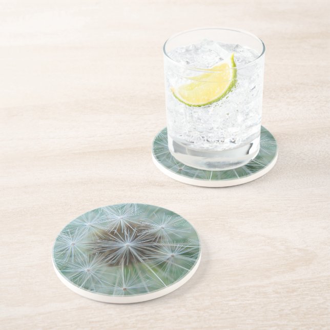 White dandelion pattern coaster (Side)