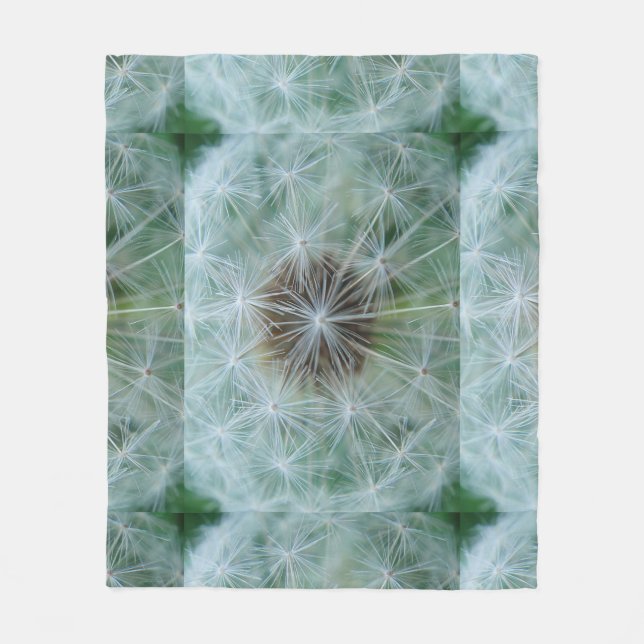 White Dandelion Pattern Fleece Blanket (Front)