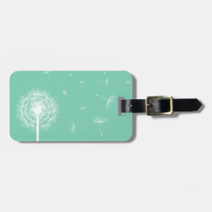 White Dandelion Silhouette Luggage Tag