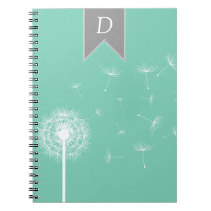 White Dandelion Silhouette Notebook