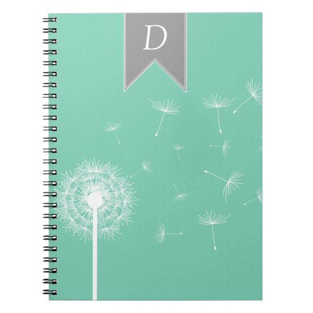 White Dandelion Silhouette Notebook (Front)