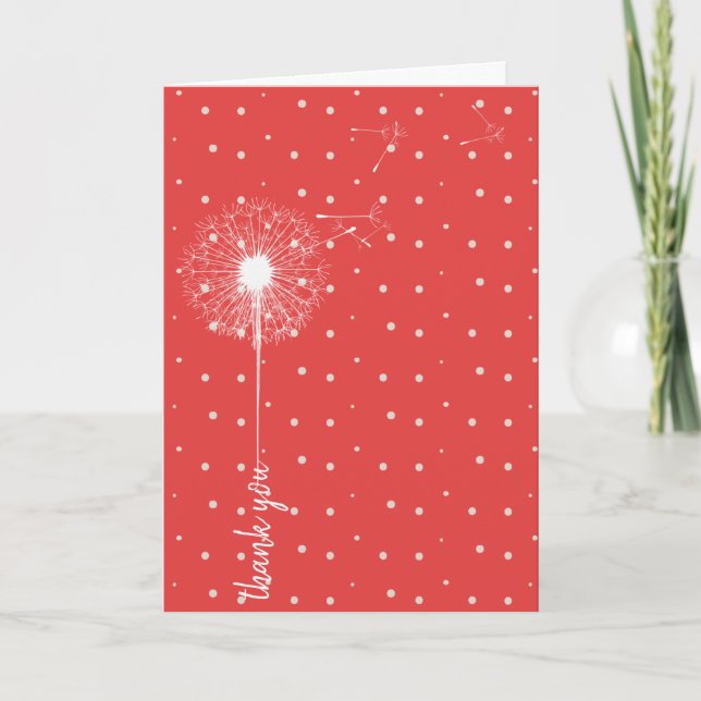 white dandelion thank you card (Front)