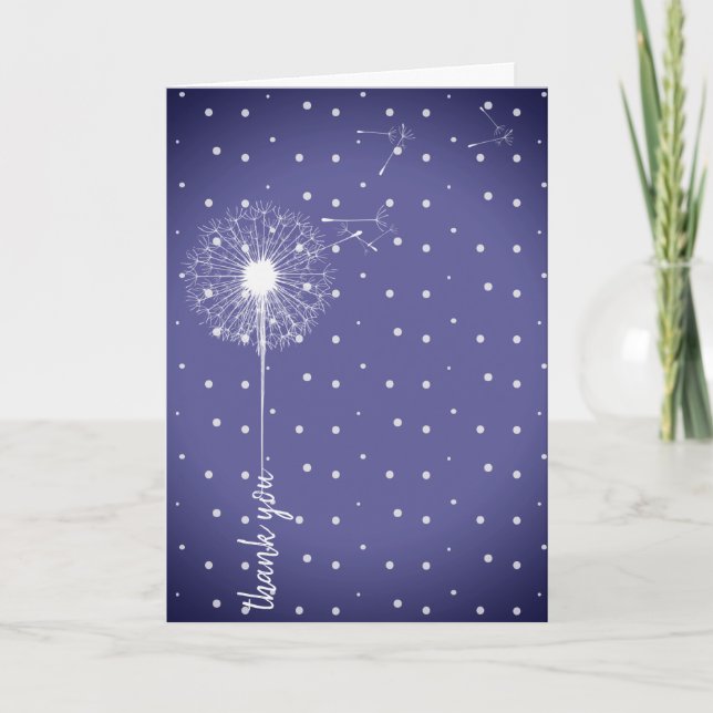 white dandelion thank you card (Front)