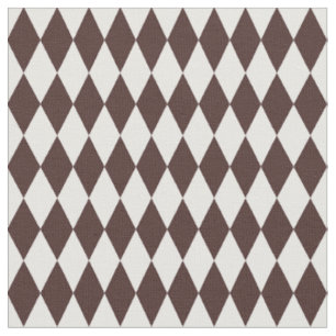 White & Dark Brown Harlequin Diamonds Fabric