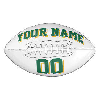 WHITE DARK GREEN AND GOLD Custom Football American Football