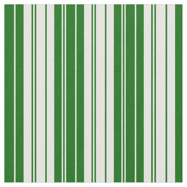 White & Dark Green Coloured Pattern Fabric (Close Up)