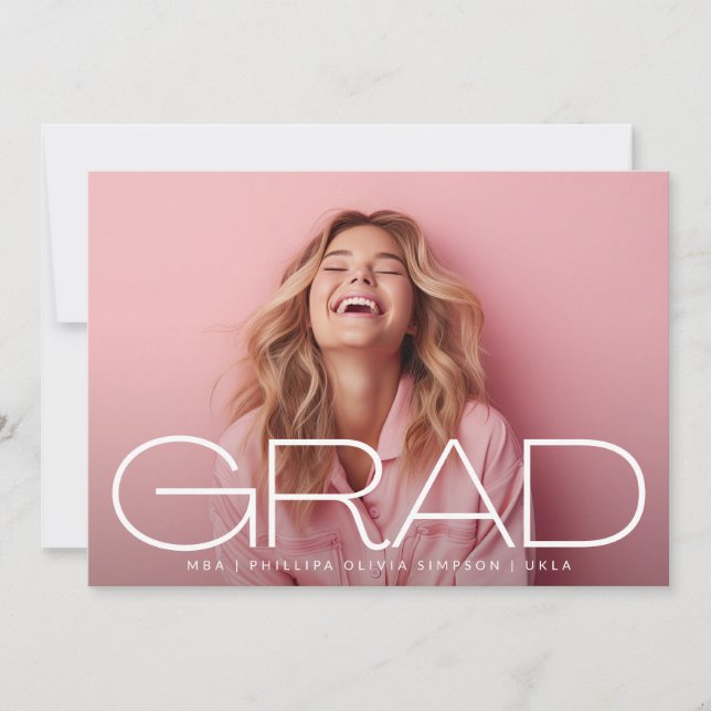 White Dark Overlay Portrait Modern Photo Announcement (Front)