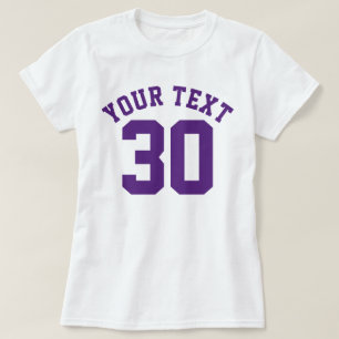 White & Dark Purple Adults   Sports Jersey Design T-Shirt