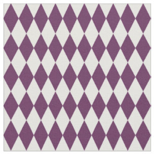 White & Dark Purple Harlequin Diamonds Fabric