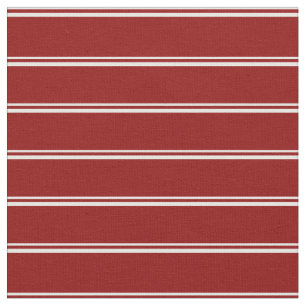 White & Dark Red Coloured Lines Fabric