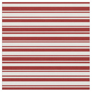 White & Dark Red Coloured Striped Pattern Fabric