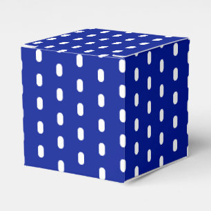White dash lines stripes cobalt blue gift favour box