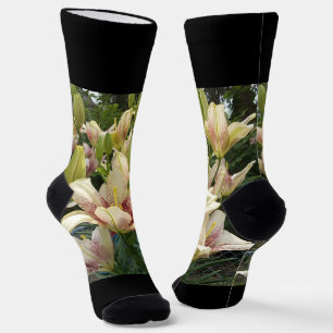 White Daylilies Socks