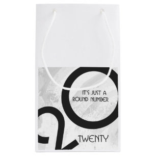 White Decade 20th Birthday Small Gift Bag