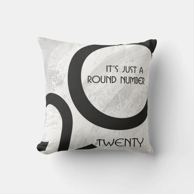 White Decade Birthdday Cushion (Front)
