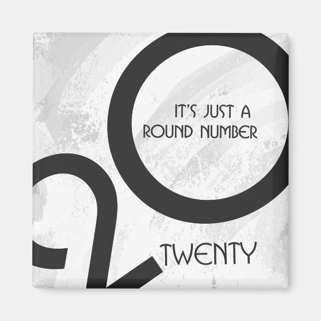 White Decade Birthdday Magnet (Front)