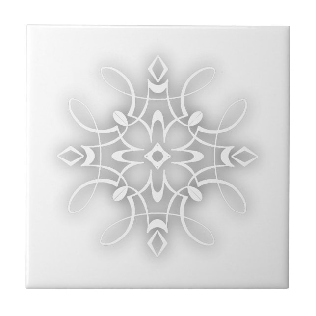 White Decorative Flower Tile (Front)