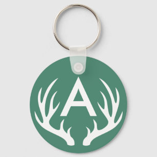White Deer Antlers Keychain