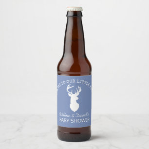 White Deer Buck Silhouette Beer Bottle Label Boy