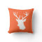 White Deer Head Silhouette - Orange