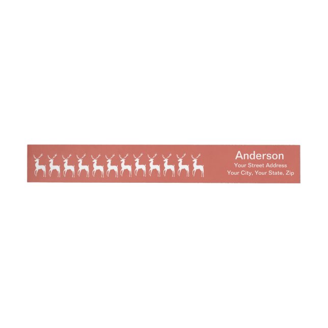 White Deer on Red Return Address Labels (Individual)