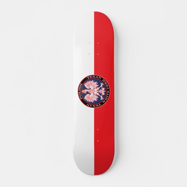 White Deer Round Polish Texan Skateboard (Front)