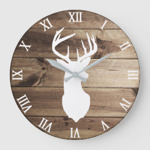 white deer silhouette wall clock