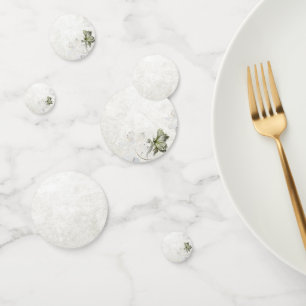 White Delicate botanical birthday party confetti