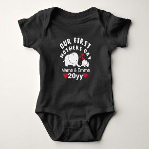 White Design Personalised 1st Mother's Day Baby Bodysuit