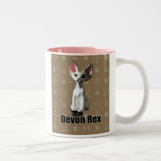 White Devon Rex Two-Tone Coffee Mug (Right)