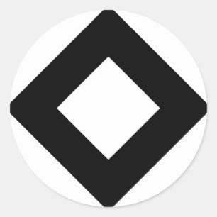 White Diamond, Bold Black Border Classic Round Sticker