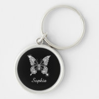 White Diamond Butterfly, DIY Script Name, Black