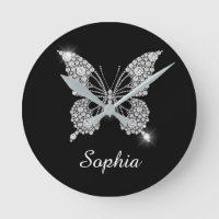 White Diamond Butterfly, DIY Script Name, Black