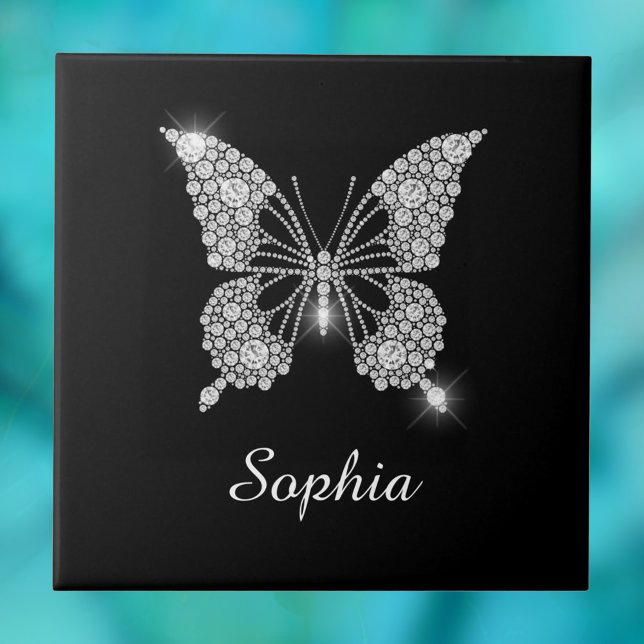 White Diamond Butterfly, DIY Script Name, Black Tile (Creator Uploaded)
