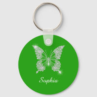 White Diamond Butterfly, DIY Script Name, Green