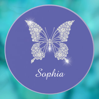 White Diamond Butterfly, Script Name, Deep Blue Coaster