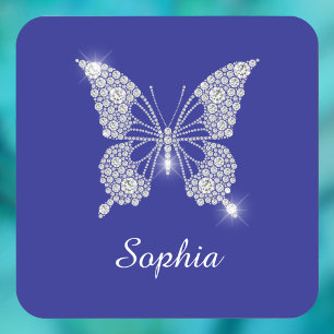 White Diamond Butterfly, Script Name, Deep Blue Coaster