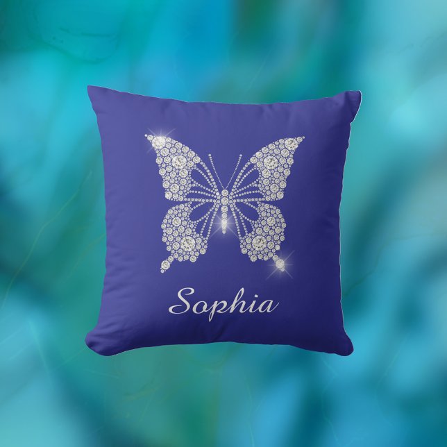 White Diamond Butterfly, Script Name, Deep Blue Cushion (Creator Uploaded)