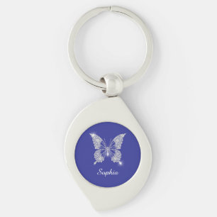 White Diamond Butterfly, Script Name, Deep Blue Key Ring
