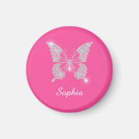 White Diamond Butterfly, Script Name, Pink